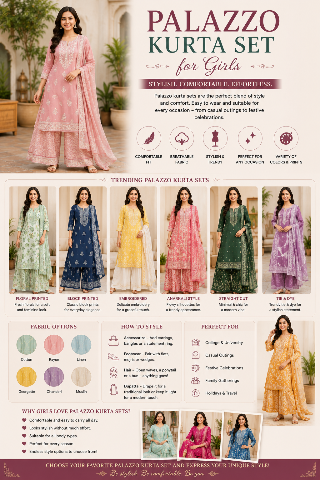 Palazzo Kurta Set for Girls: Trendy Styles & Fit Guide