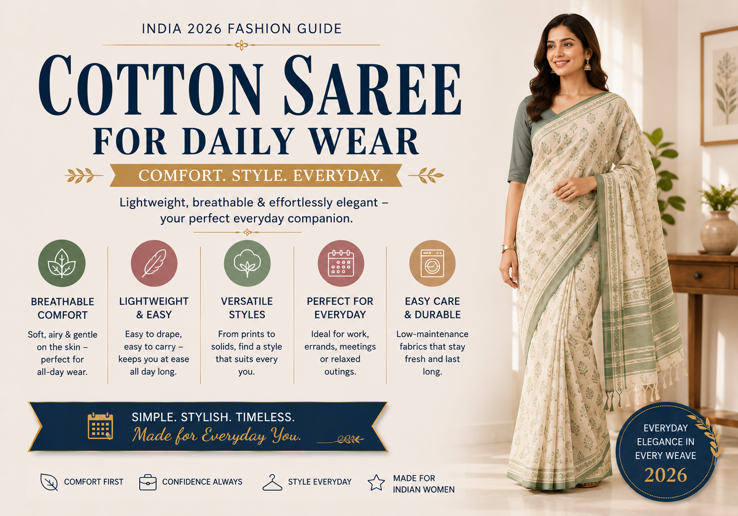 Best Cotton Saree For Daily Wear